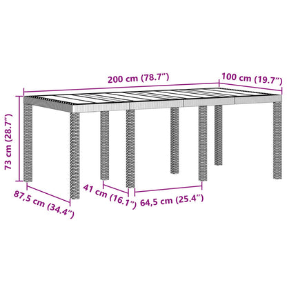 Set da Pranzo per Giardino 7 pcs Antracite Polipropilene