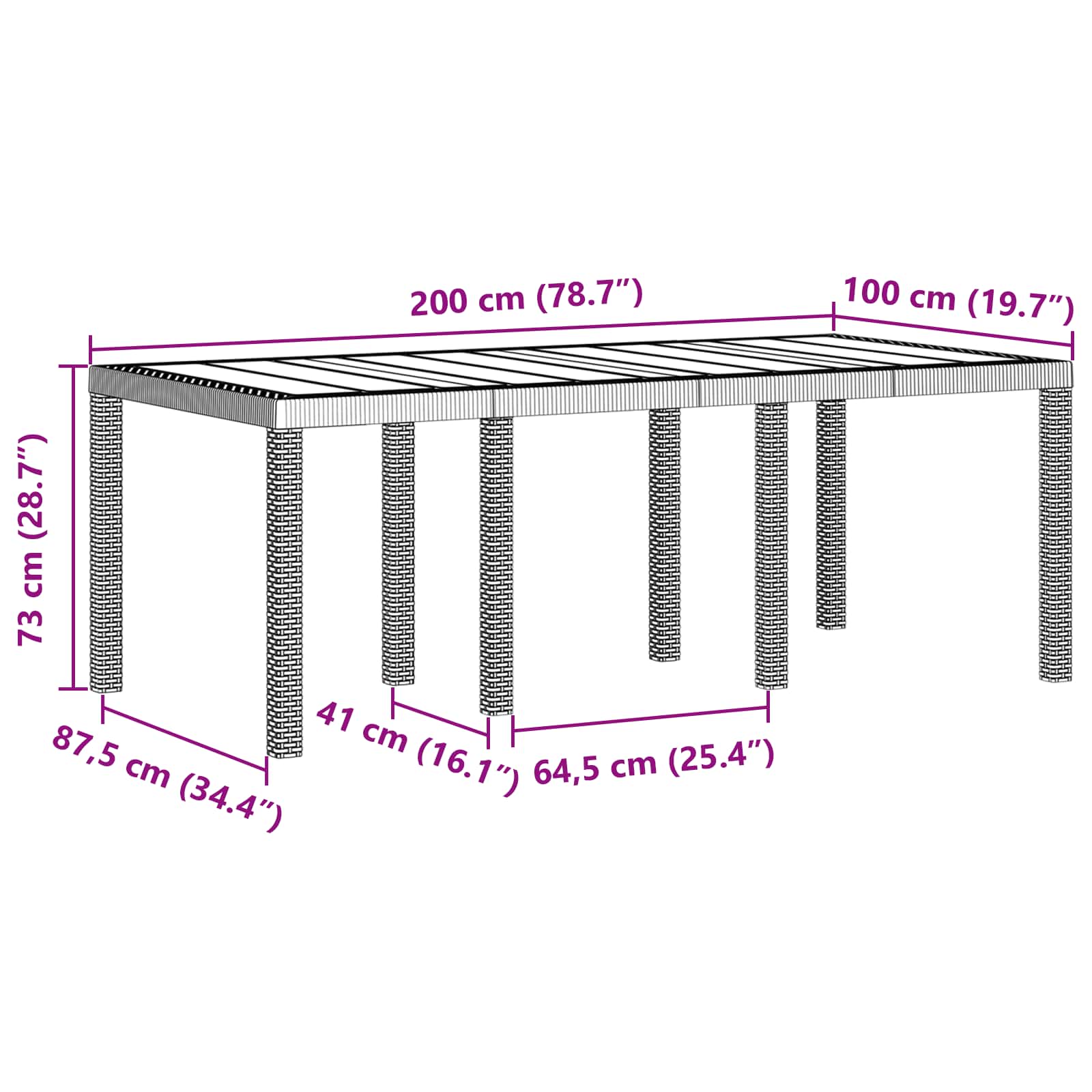 Set da Pranzo per Giardino 7 pcs Antracite Polipropilene | homemem39