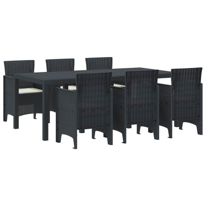 Set da Pranzo per Giardino 7 pcs Antracite Polipropilene | homemem39