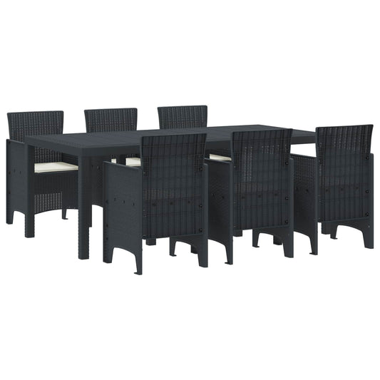 Set da Pranzo per Giardino 7 pcs Antracite Polipropilene | homemem39