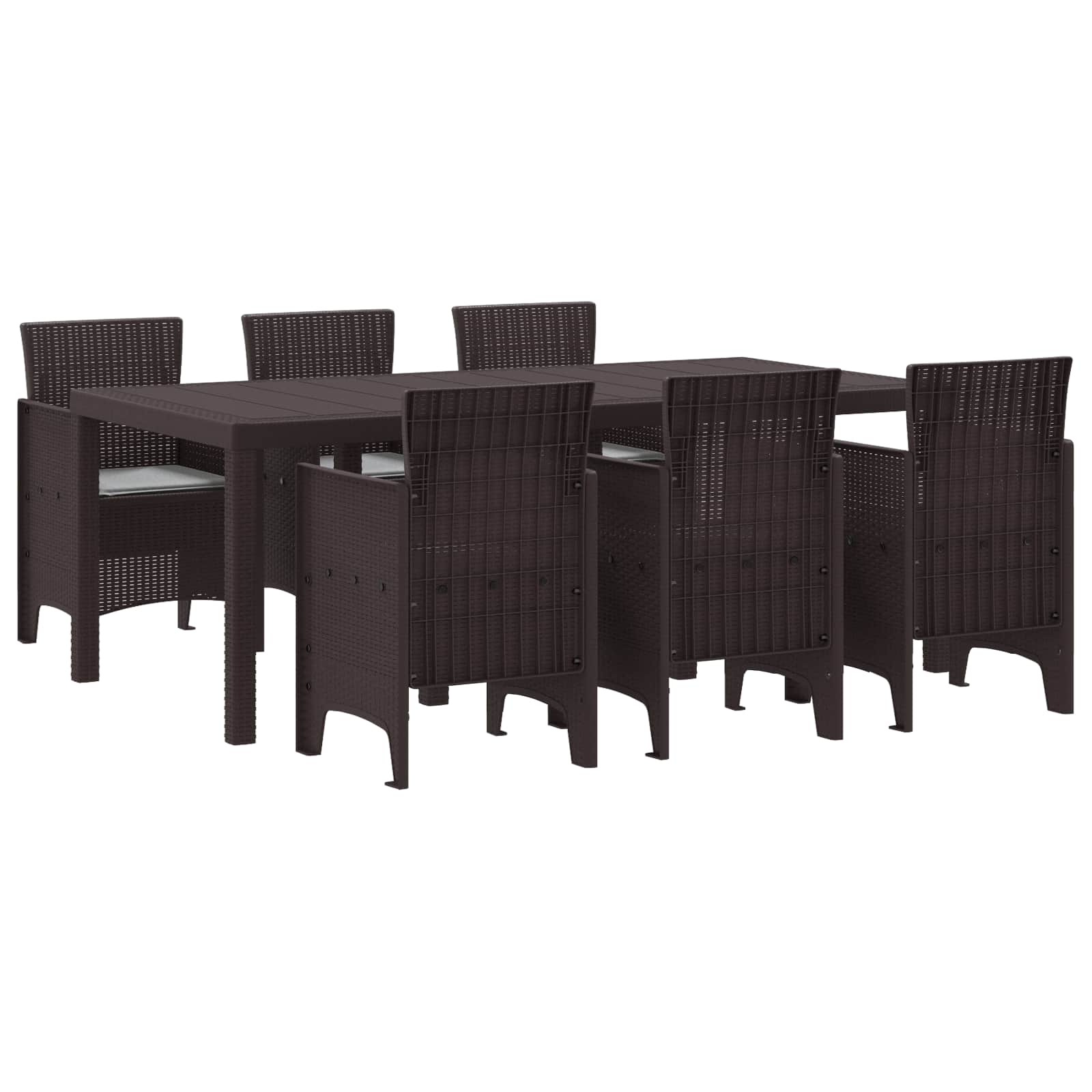 Set da Pranzo per Giardino 7 pcs Marrone Polipropilene | homemem39