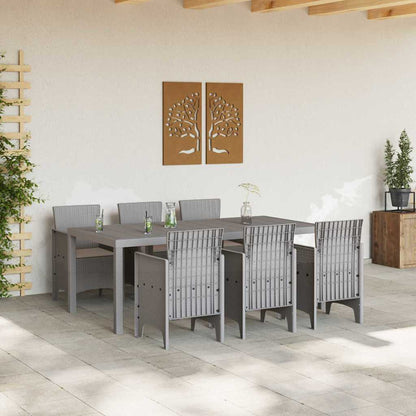 Set da Pranzo per Giardino 7 pcs Grigio chiaro Rattan Polt - homemem39