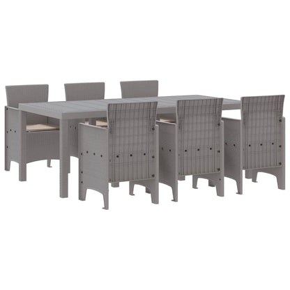 Set da Pranzo per Giardino 7 pcs Grigio chiaro Rattan Polt - homemem39
