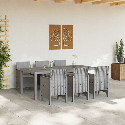 Set da Pranzo per Giardino 7 pcs Grigio chiaro Rattan Polt - homemem39
