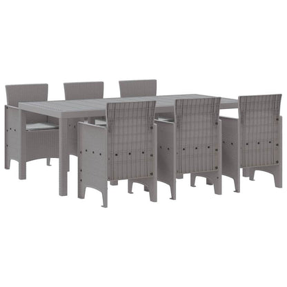Set da Pranzo per Giardino 7 pcs Grigio chiaro Rattan Polt - homemem39