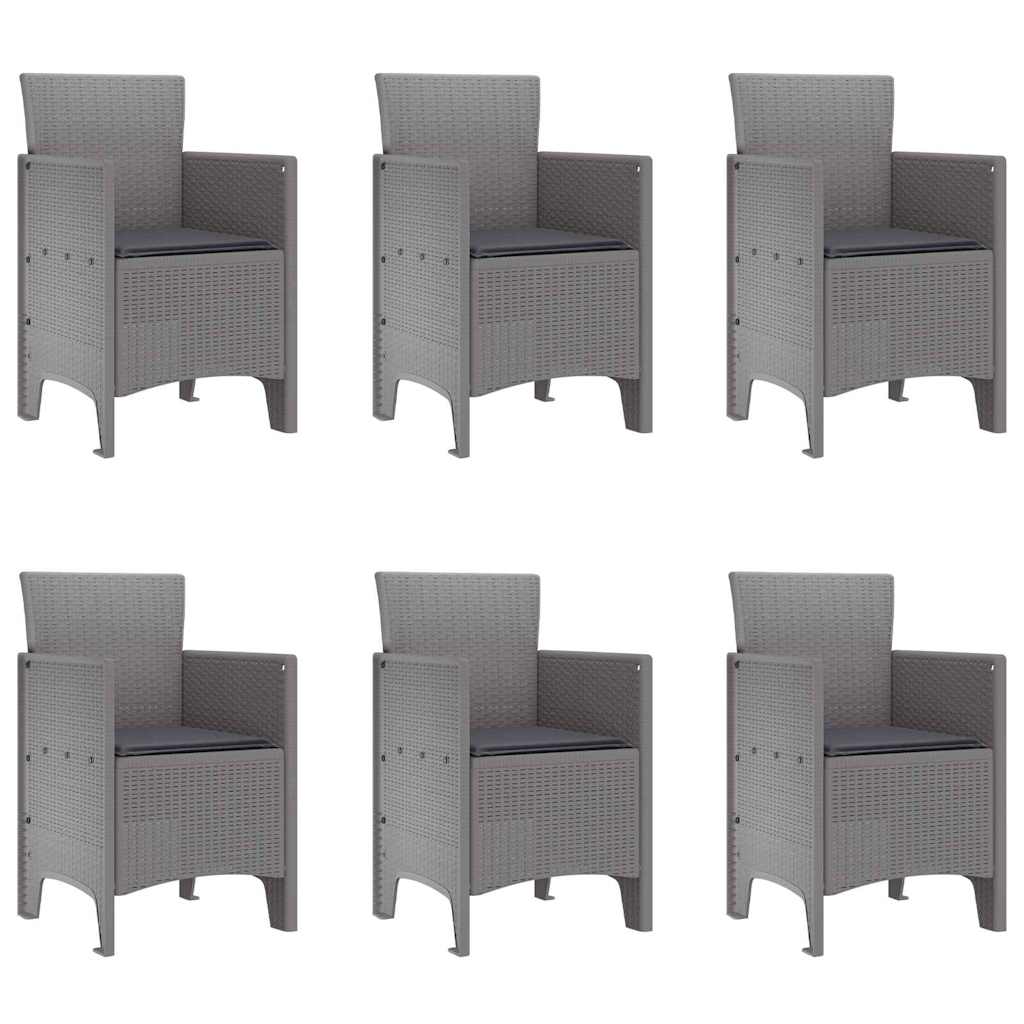 Set da Pranzo per Giardino 7 pcs Grigio chiaro Polipropilene | homemem39