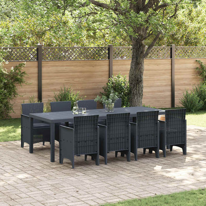 Set da Pranzo per Giardino 9 pz Antracite Polipropilene | homemem39