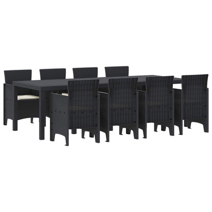 Set da Pranzo per Giardino 9 pcs Antracite Rattan Polt