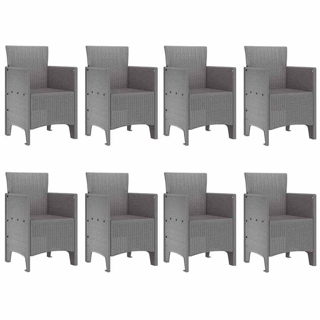 Set da Pranzo per Giardino 9 pcs Bianco Rattan Polt - homemem39