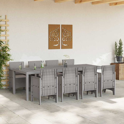 Set da Pranzo per Giardino 9 pcs Bianco Rattan Polt - homemem39