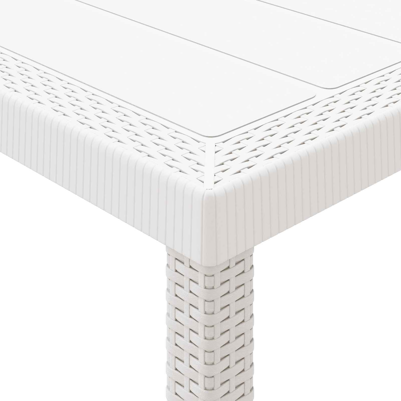 Set da Pranzo per Giardino 9 pz Bianco Polipropilene | homemem39