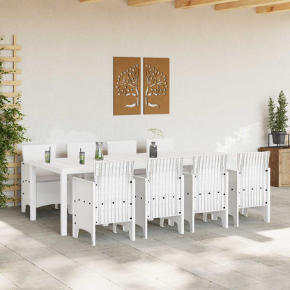 Set da Pranzo per Giardino 9 pz Bianco Polipropilene