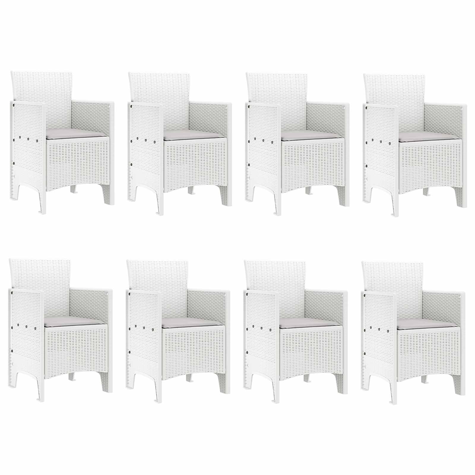 Set da Pranzo per Giardino 9 pz Bianco Polipropilene | homemem39