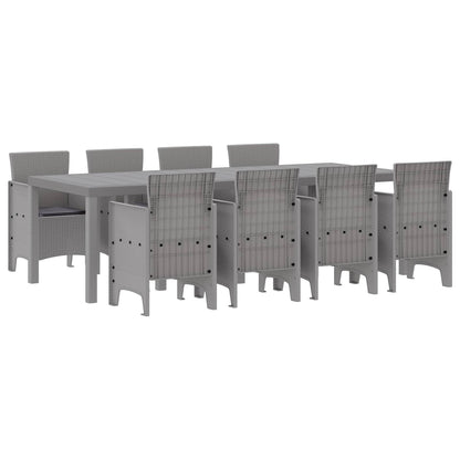 Set da Pranzo per Giardino 9 pz Bianco Polipropilene
