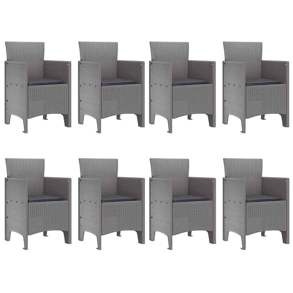 Set da Pranzo per Giardino 9 pcs Bianco Rattan Polt - homemem39