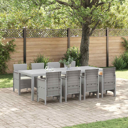 Set da Pranzo per Giardino 9 pz Bianco Polipropilene