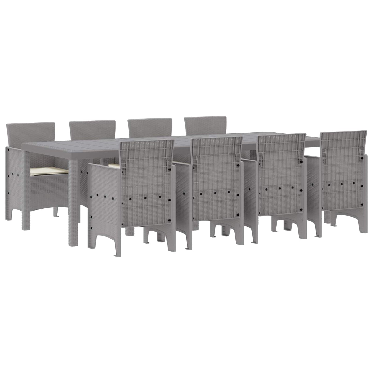 Set da Pranzo per Giardino 9 pz Bianco Polipropilene | homemem39