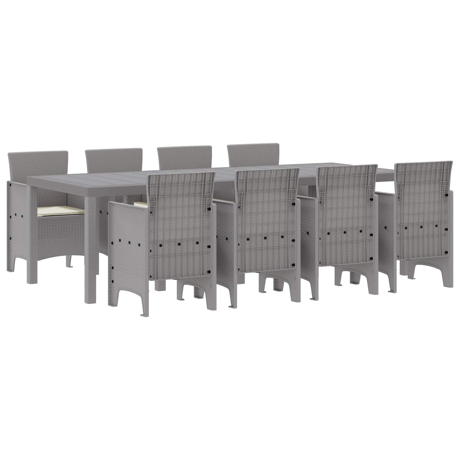 Set da Pranzo per Giardino 9 pz Bianco Polipropilene | homemem39