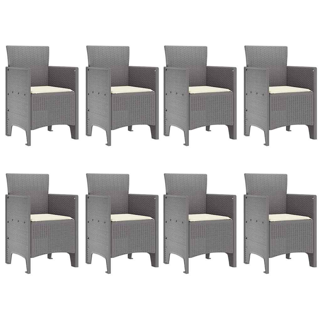 Set da Pranzo per Giardino 9 pcs Bianco Rattan Polt - homemem39