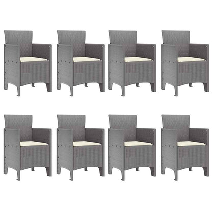 Set da Pranzo per Giardino 9 pcs Bianco Rattan Polt - homemem39