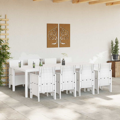 Set da Pranzo per Giardino 9 pz Grigio chiaro Polipropilene