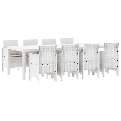Set da Pranzo per Giardino 9 pz Grigio chiaro Polipropilene