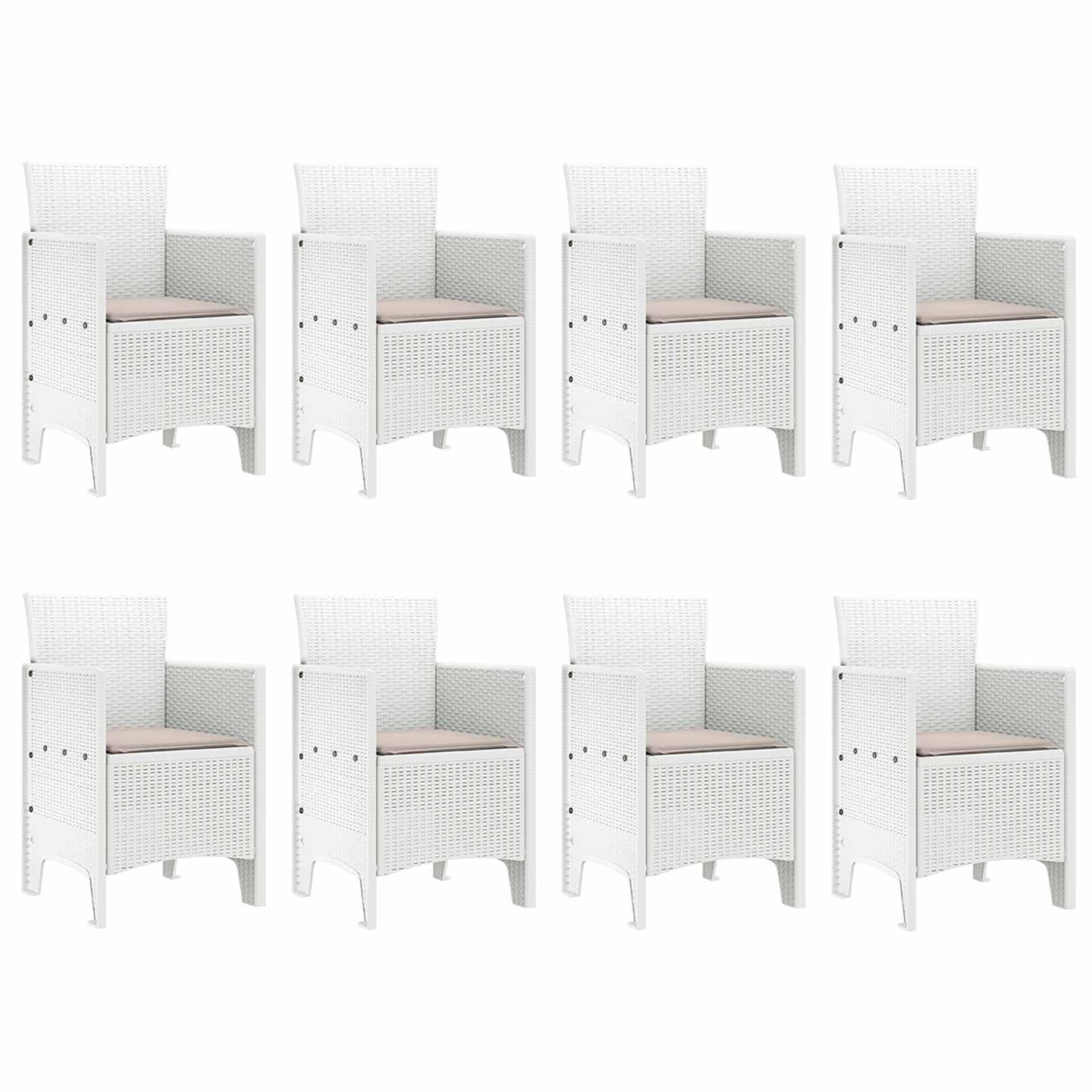 Set da Pranzo per Giardino 9 pz Grigio chiaro Polipropilene