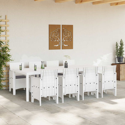 Set da Pranzo per Giardino 9 pz Grigio chiaro Polipropilene