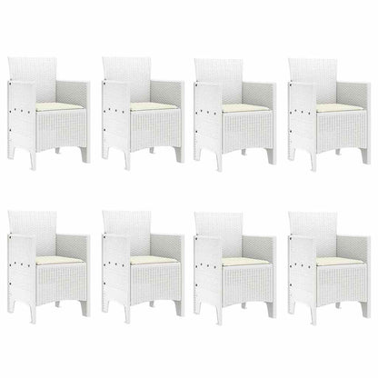 Set da Pranzo per Giardino 9 pcs Grigio chiaro Rattan Polt - homemem39