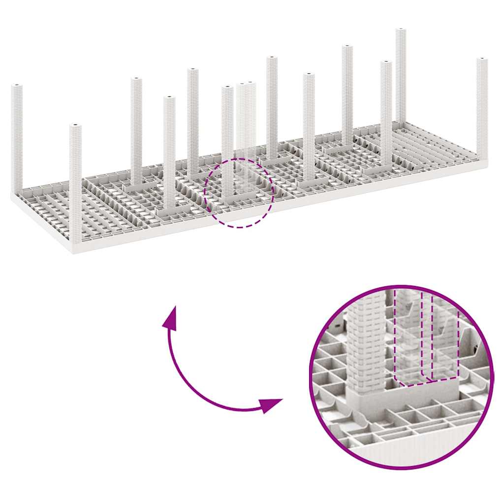 Set da Pranzo per Giardino 11 pcs Bianco e Grigio chiaro - homemem39