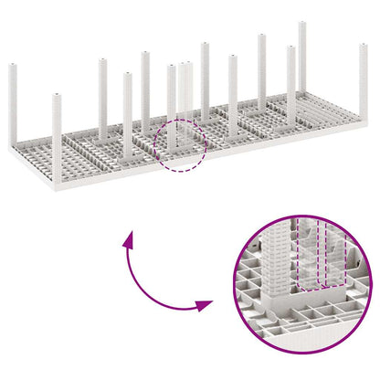 Set da Pranzo per Giardino 11 pcs Bianco e Grigio chiaro - homemem39