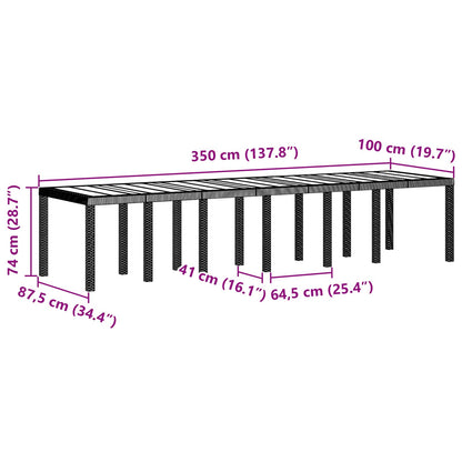 Set da Pranzo per Giardino 13 pcs Marrone Rattan Polt | homemem39