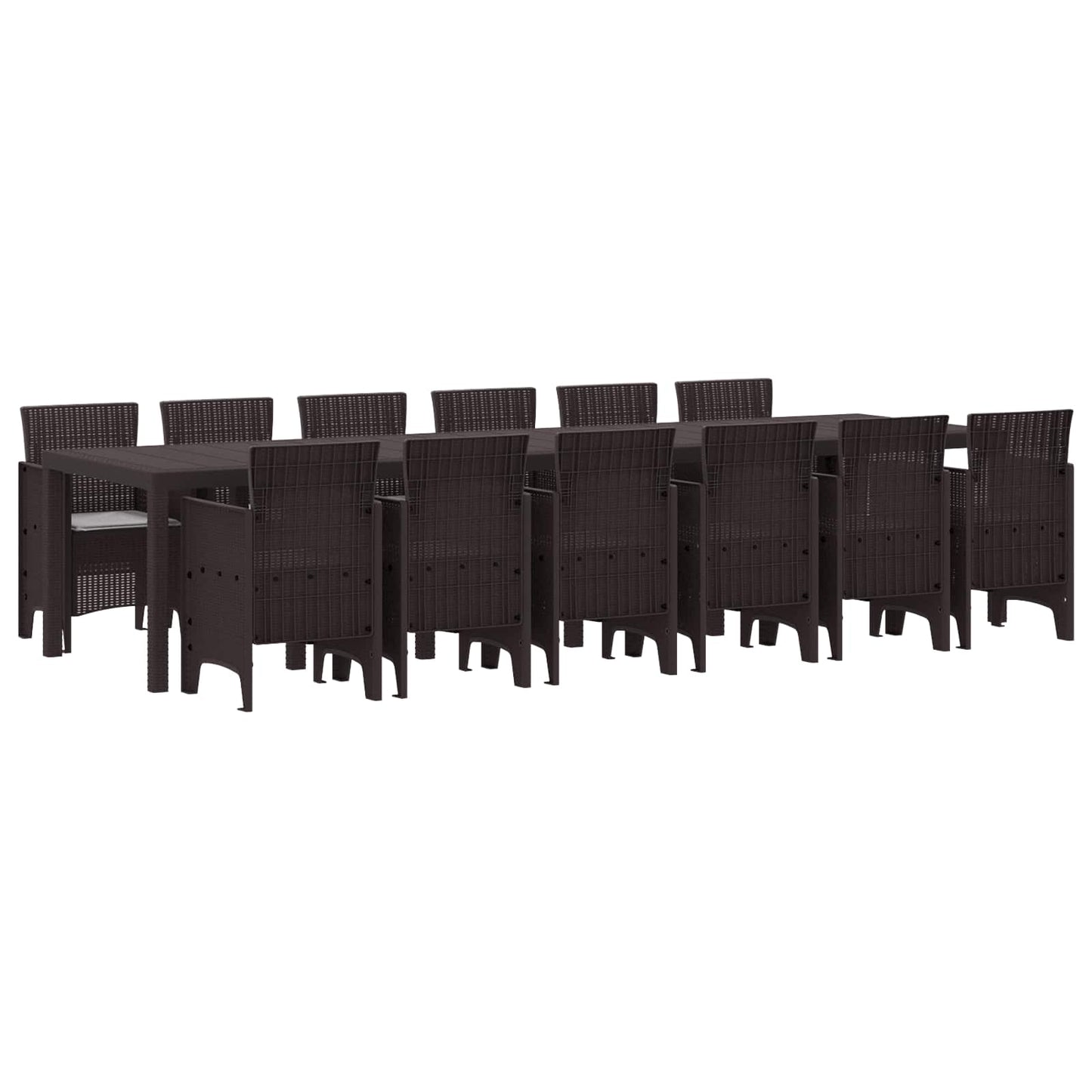 Set da Pranzo per Giardino 13 pcs Marrone Rattan Polt