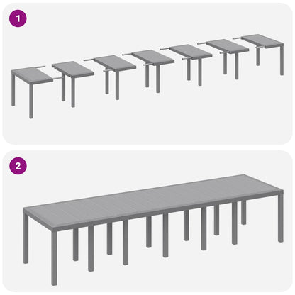Set da Pranzo per Giardino 13 pz Grigio chiaro Rattan Polt | homemem39