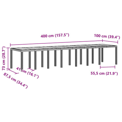 Set da pranzo da giardino con cuscini 15 pz Marrone PP | homemem39