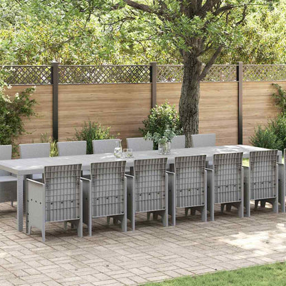 Set da Pranzo per Giardino 15 pcs Grigio chiaro Rattan Polt - homemem39