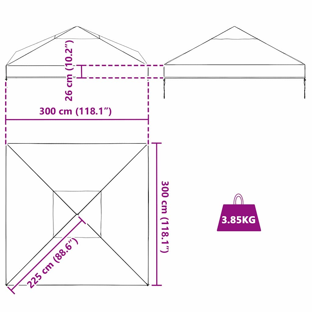 Sostituzione Copertura Gazebo 300 x 300 x 26 cm Trasparente PVC | homemem39