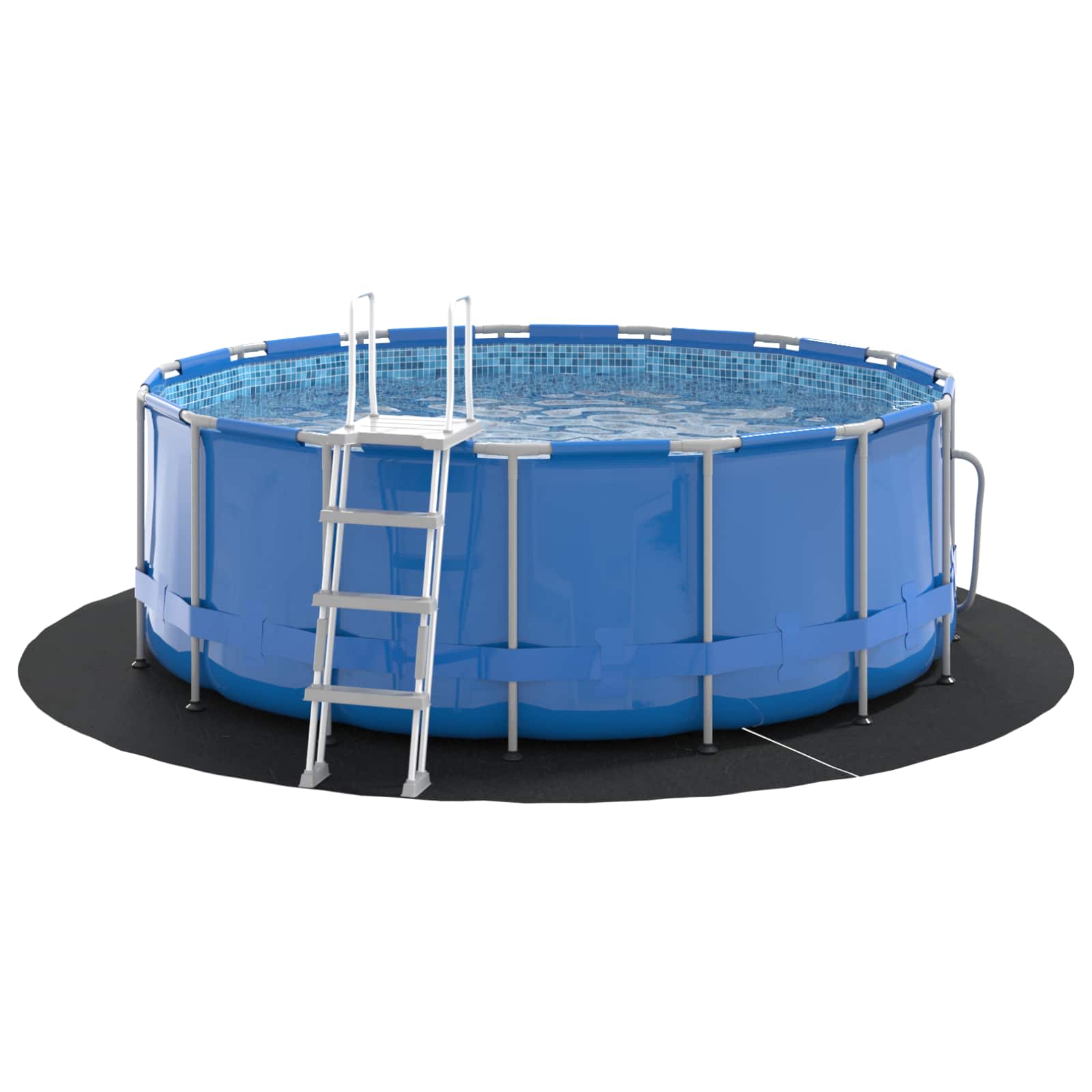 Telo per Fondo Piscina Nero Ø 244 cm Tessuto Non Tessuto | homemem39