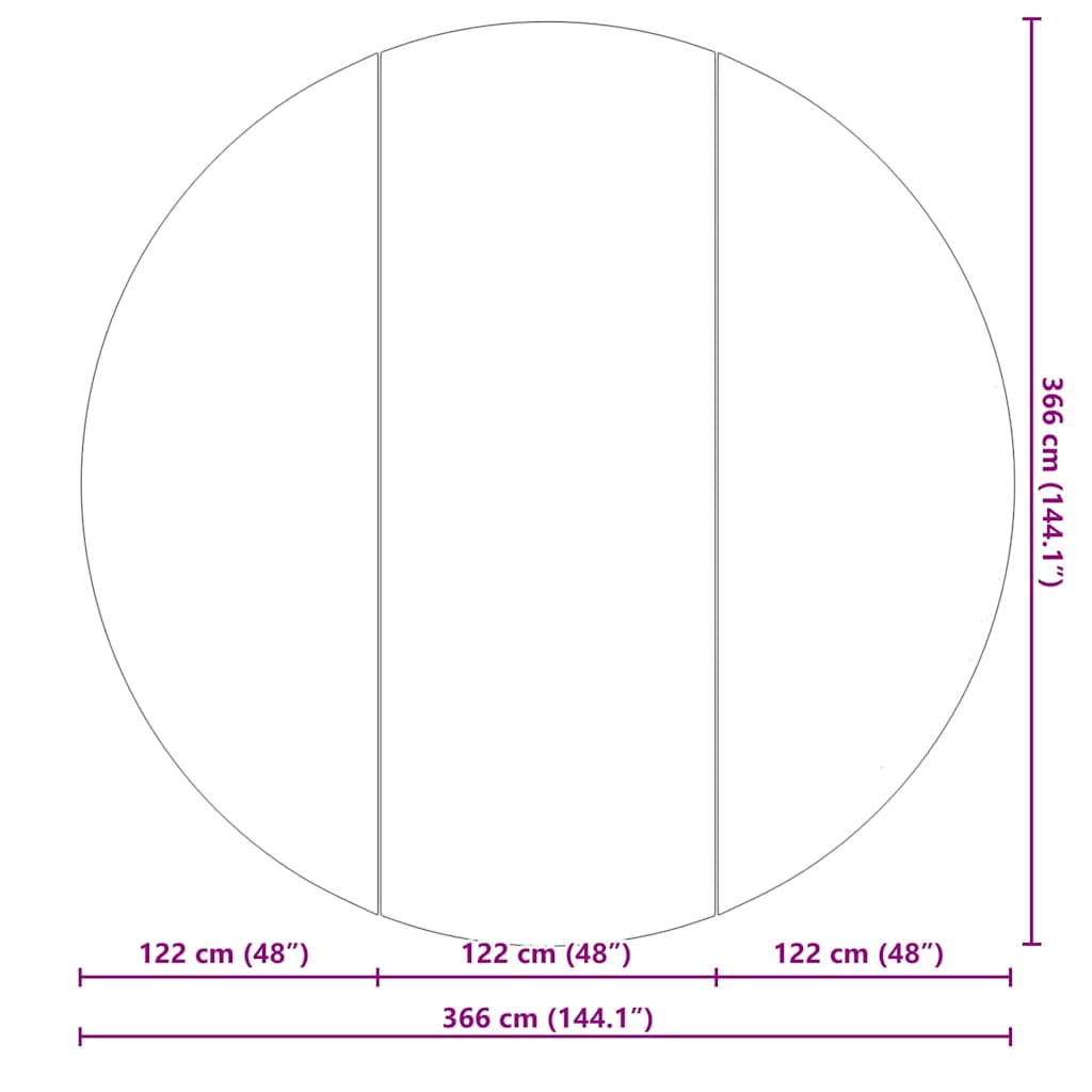 Telo per Fondo Piscina Nero Ø 366 cm Tessuto Non Tessuto