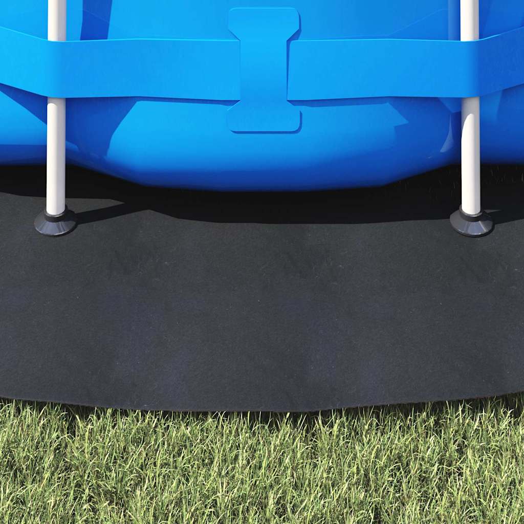 Telo per Fondo Piscina Nero Ø 366 cm Tessuto Non Tessuto