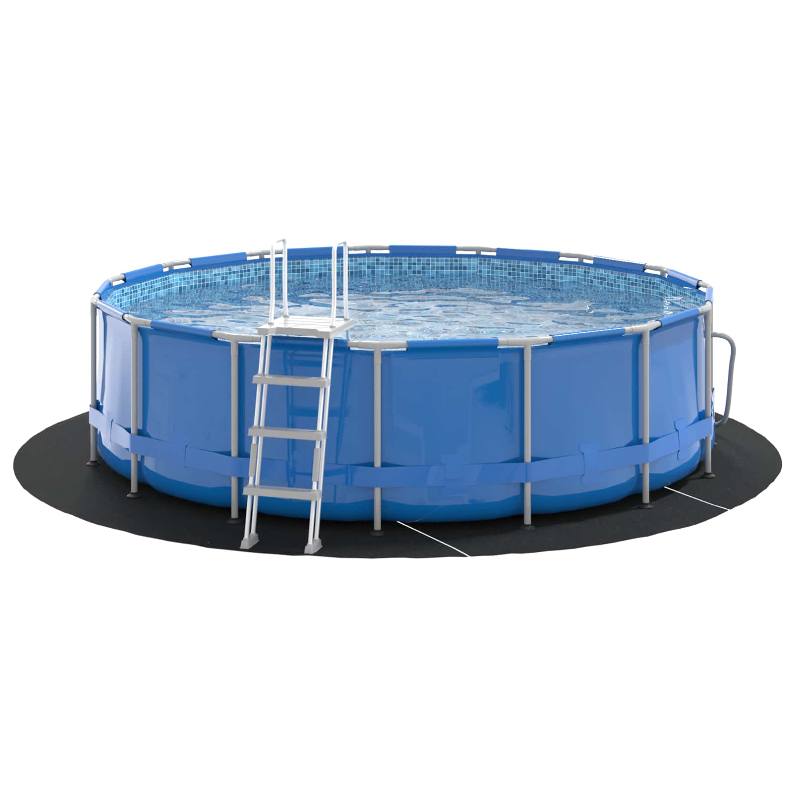 Telo per Fondo Piscina Nero Ø 366 cm Tessuto Non Tessuto | homemem39
