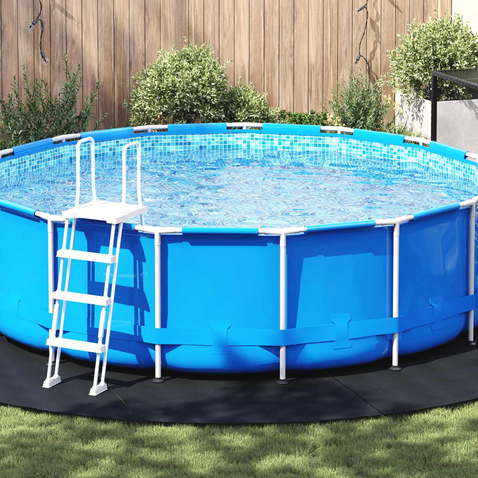 Telo per Fondo Piscina Nero Ø 500 cm Tessuto Non Tessuto | homemem39