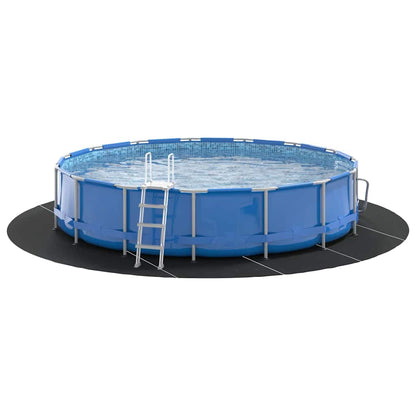 Telo per Fondo Piscina Nero Ø 610 cm Tessuto Non Tessuto