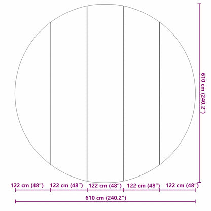 Telo per Fondo Piscina Nero Ø 610 cm Tessuto Non Tessuto