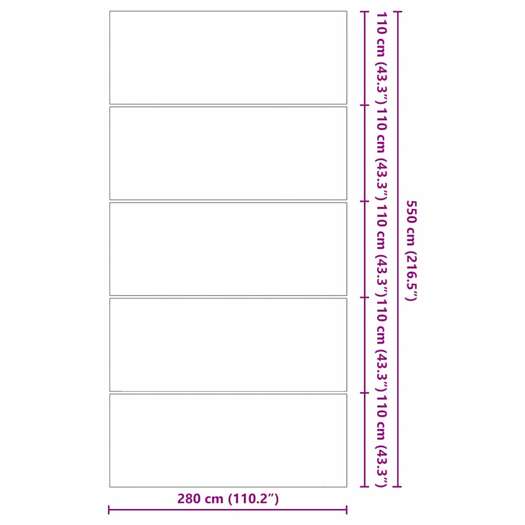 Telo per Fondo Piscina Nero 550 x 280 cm Tessuto Non Tessuto