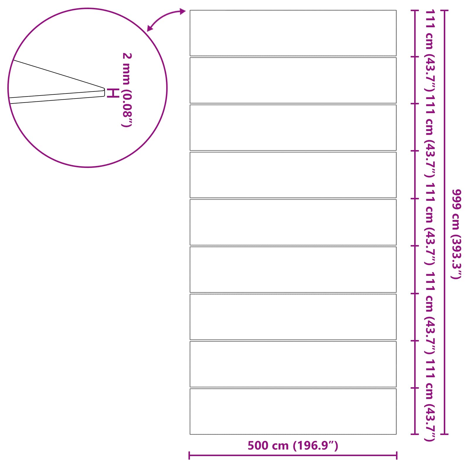 Telo per Fondo Piscina Regolabile Nero 999 x 500 x 0,1 cm | homemem39
