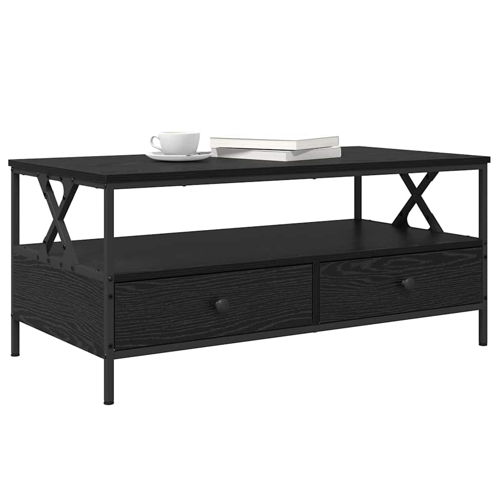 Tavolino da salotto with Drawer Rovere nero 100 x 51 x 45 cm