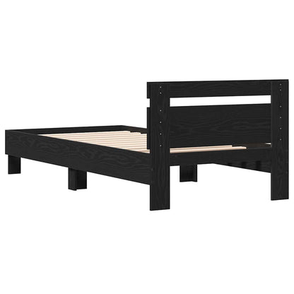Struttura del letto Rovere Nero 203 x 95 x 70 cm | homemem39