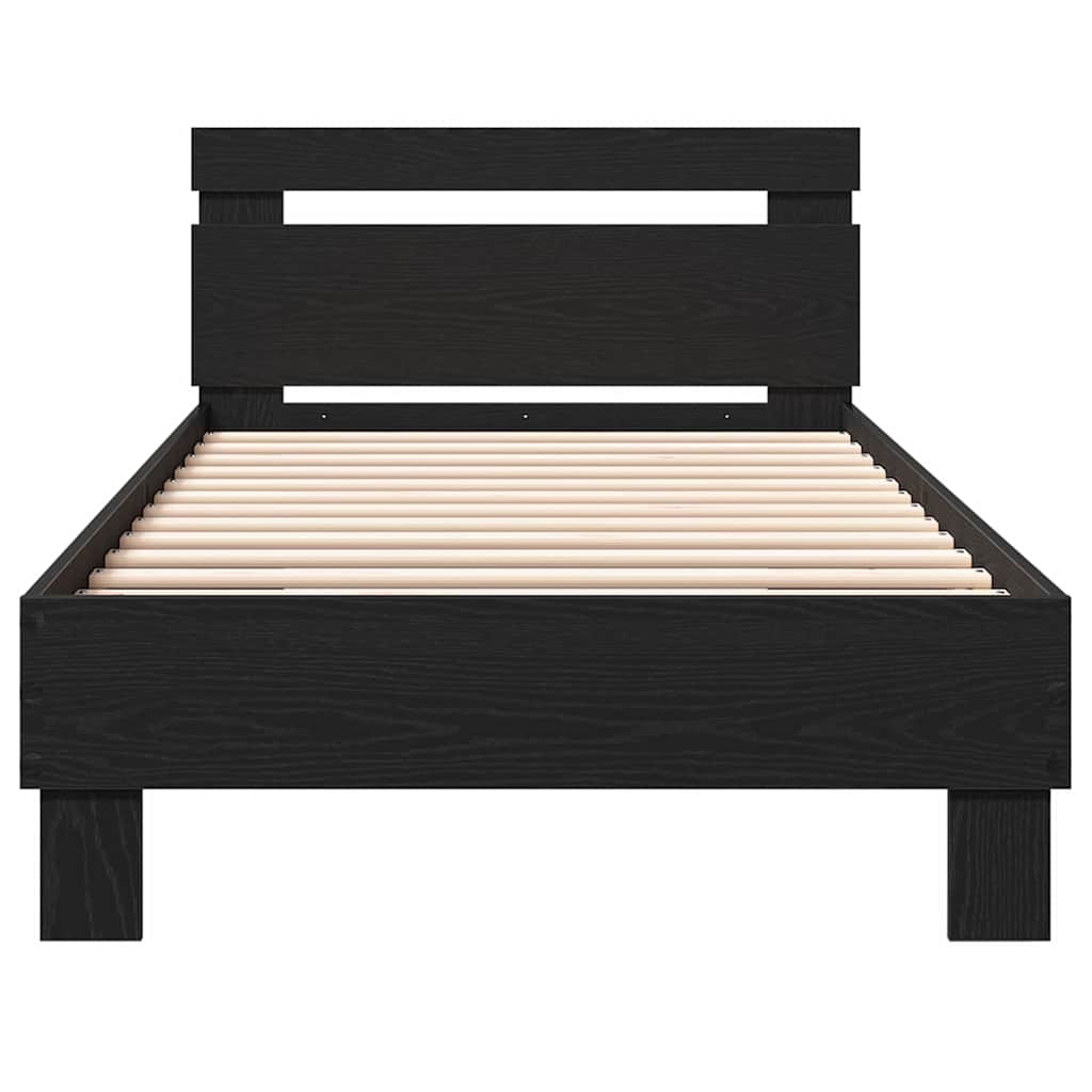 Struttura del letto Rovere Nero 203 x 95 x 70 cm | homemem39