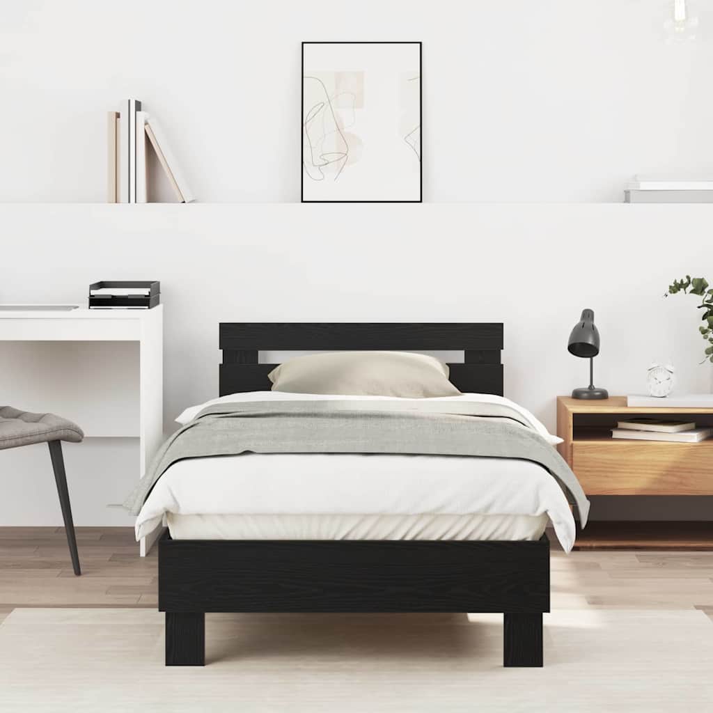Struttura del letto Rovere Nero 193 x 95 x 88 cm | homemem39